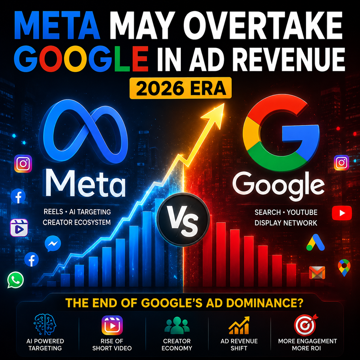 Read more about the article Meta May Overtake Google in Ad Revenue 2026 Era